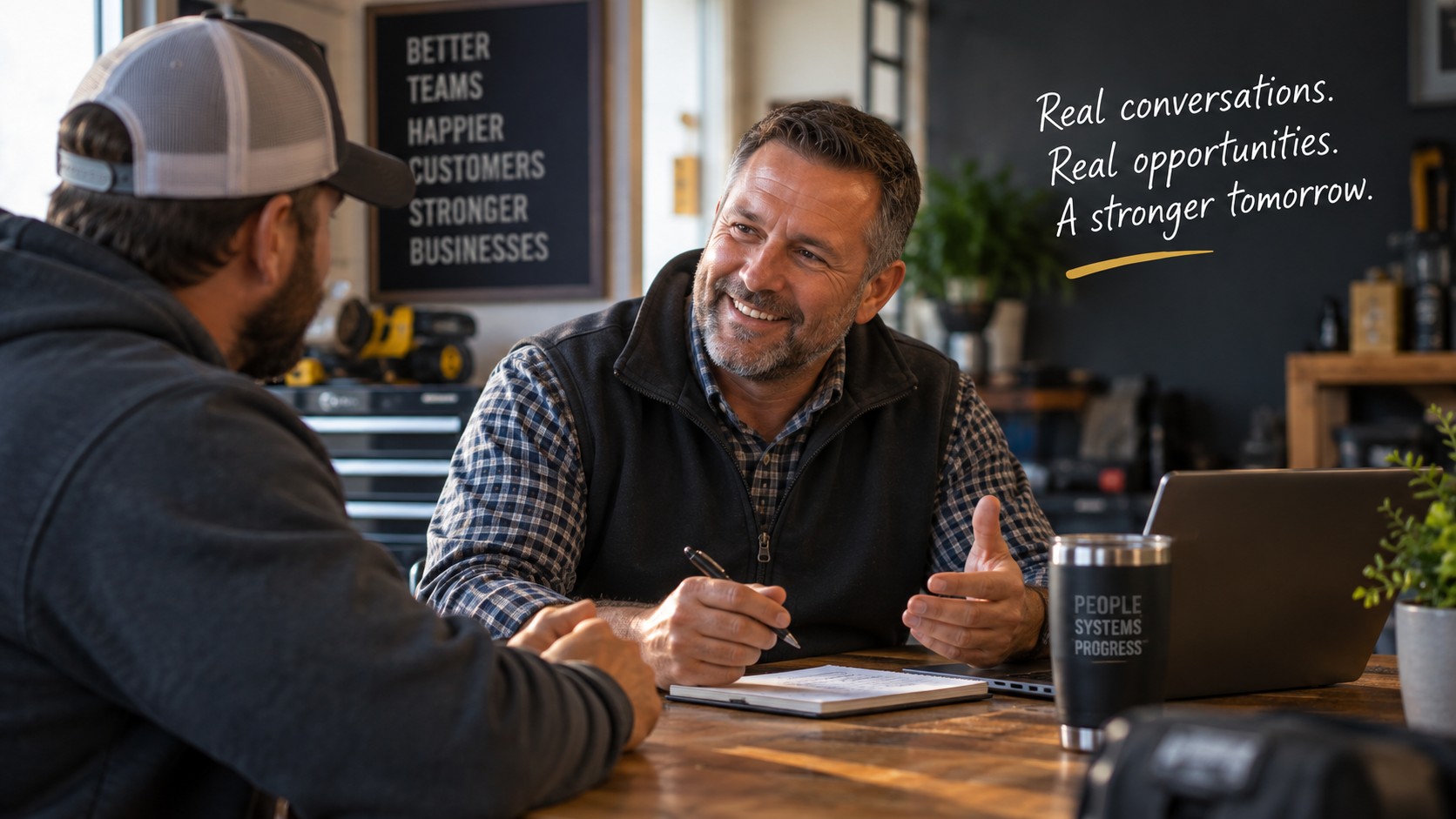 Illustrative conversation between service-business professionals